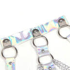 SUBBLIME - 953737 CHEST HARNESS WITH RINGS AND CHAINS SILVER ONE SIZE - Amore24