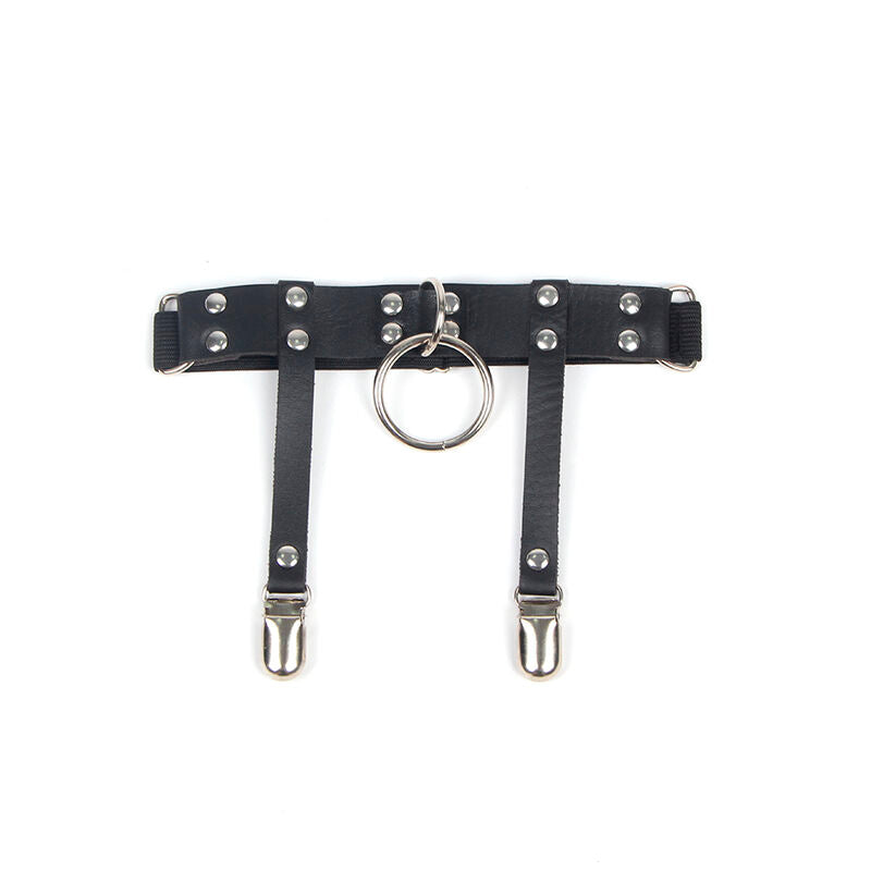 SUBBLIME - 953744 ADJUSTABLE LEATHER PUNK GARTER BLACK ONE SIZE - Amore24