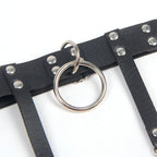 SUBBLIME - 953744 ADJUSTABLE LEATHER PUNK GARTER BLACK ONE SIZE - Amore24