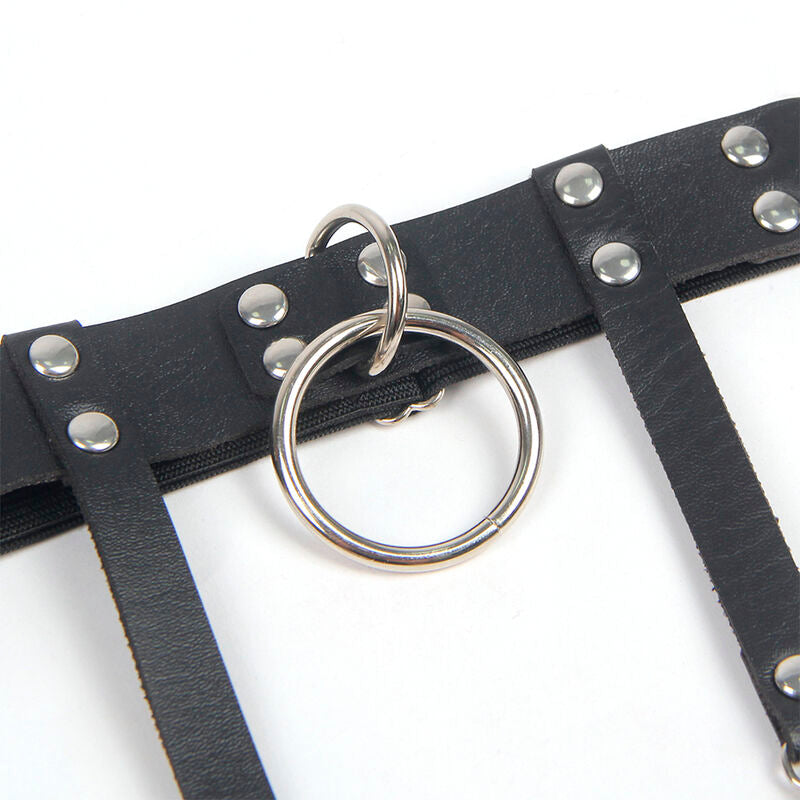 SUBBLIME - 953744 ADJUSTABLE LEATHER PUNK GARTER BLACK ONE SIZE - Amore24