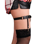 SUBBLIME - 953744 ADJUSTABLE LEATHER PUNK GARTER BLACK ONE SIZE - Amore24
