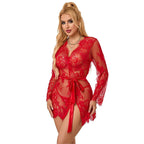 SUBBLIME - 953782 LACE NIGHTGOWN + THONG RED L/XL - Amore24