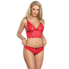 SUBBLIME - 953898 SILK AND LACE NIGHTGOWN + PANTIES RED S/M - Amore24