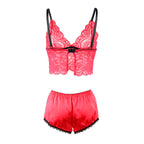 SUBBLIME - 953898 SILK AND LACE NIGHTGOWN + PANTIES RED S/M - Amore24