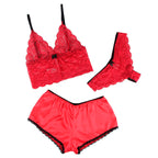 SUBBLIME - 953898 SILK AND LACE NIGHTGOWN + PANTIES RED S/M - Amore24