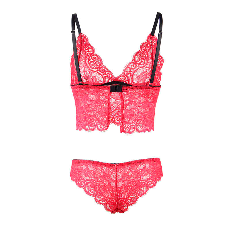 SUBBLIME - 953904 SILK AND LACE NIGHTGOWN + PANTIES RED L/XL - Amore24