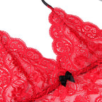 SUBBLIME - 953904 SILK AND LACE NIGHTGOWN + PANTIES RED L/XL - Amore24