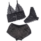 SUBBLIME - 953928 SILK AND LACE NIGHTGOWN + PANTIES BLACK L/XL - Amore24