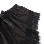 SUBBLIME - 953942 CASUAL SILK NIGHTGOWN + LACE PANTS BLACK L/XL - Amore24