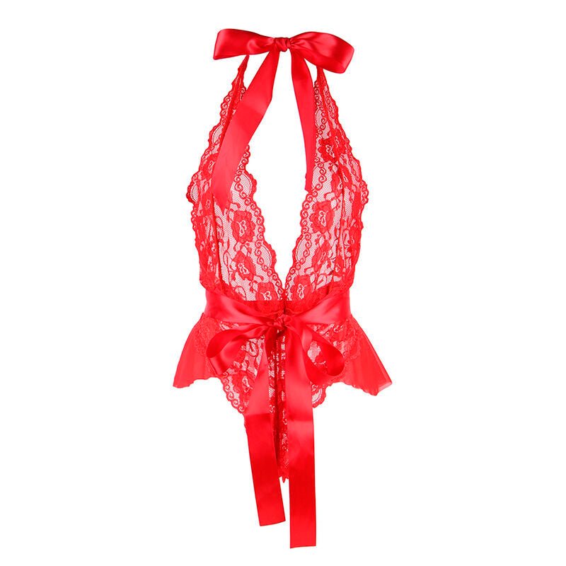 SUBBLIME - 953973 SEXY BODY WITH RUFFLES + BELT RED S/M - Amore24