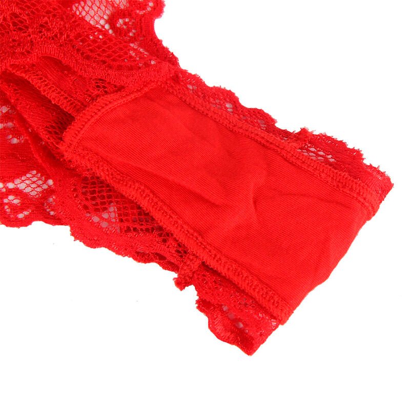 SUBBLIME - 953973 SEXY BODY WITH RUFFLES + BELT RED S/M - Amore24