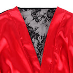 SUBBLIME - 954024 LACE SHEER BACK CAMISOLE + THONG RED/BLACK L/XL - Amore24