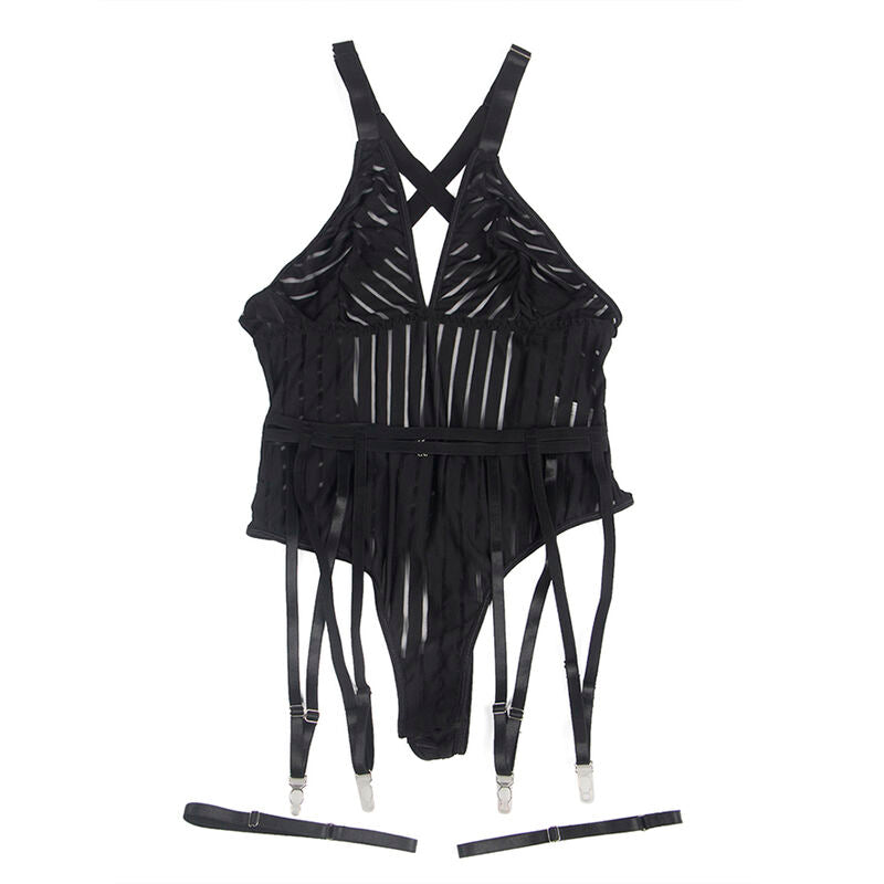 SUBBLIME - 954154 BODY WITH GARTER BELT BLACK L/XL - Amore24