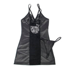 SUBBLIME - 954161 DRESS + THONG LEATHER BLACK S/M - Amore24