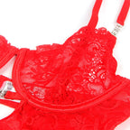 SUBBLIME - 954208 LACE BABYDOLL WITH ADJUSTABLE STRAPS RED S/M - Amore24