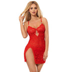 SUBBLIME - 954208 LACE BABYDOLL WITH ADJUSTABLE STRAPS RED S/M - Amore24