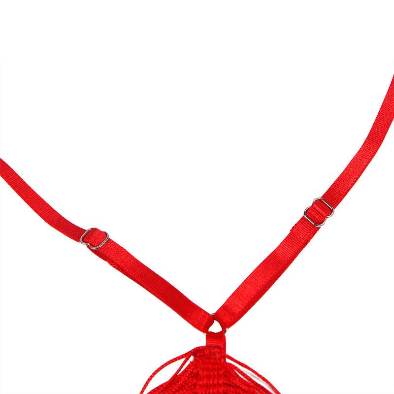 SUBBLIME - 954246 STRAPPY DRESS + THONG RED S/M - Amore24