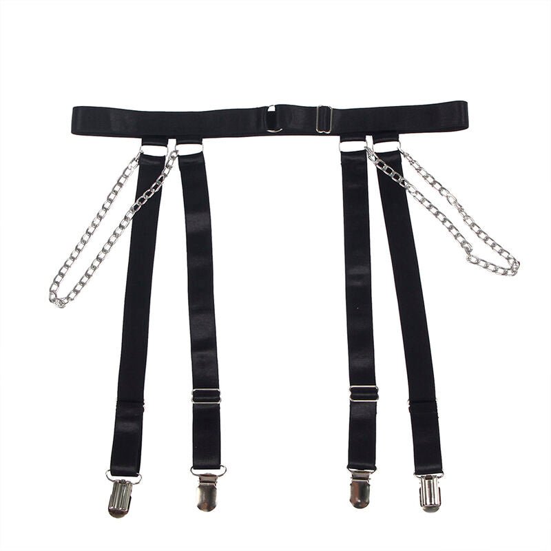 SUBBLIME - 954260 BODY WITH CHAINS + GARTER BELT BLACK S/M - Amore24