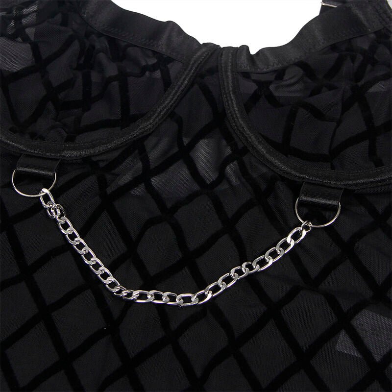 SUBBLIME - 954260 BODY WITH CHAINS + GARTER BELT BLACK S/M - Amore24