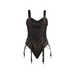 SUBBLIME - 954260 BODY WITH CHAINS + GARTER BELT BLACK S/M - Amore24