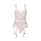 SUBBLIME - 954291 BODY WITH CHAINS + GARTER BELT WHITE L/XL - Amore24