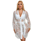 SUBBLIME - 954369 LONG SLEEVE NIGHTGOWN WITH FLORAL DESIGN WHITE S/M - Amore24