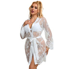 SUBBLIME - 954369 LONG SLEEVE NIGHTGOWN WITH FLORAL DESIGN WHITE S/M - Amore24