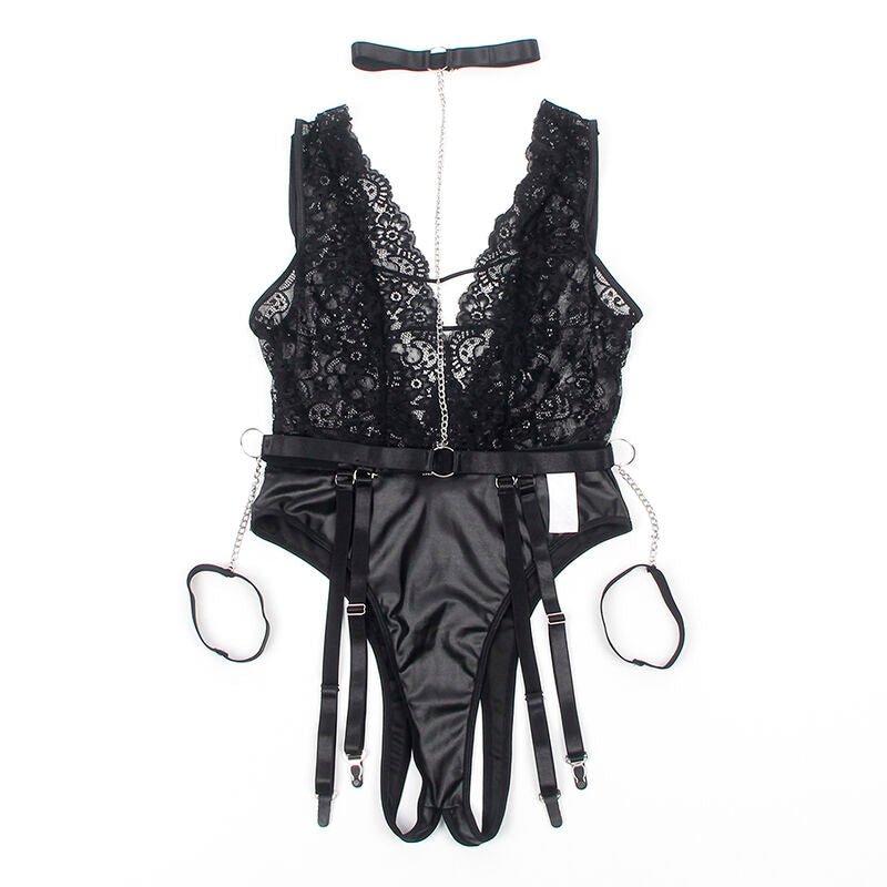 SUBBLIME - 954383 SEXY BODY WITH GARTER BELT BLACK S/M - Amore24