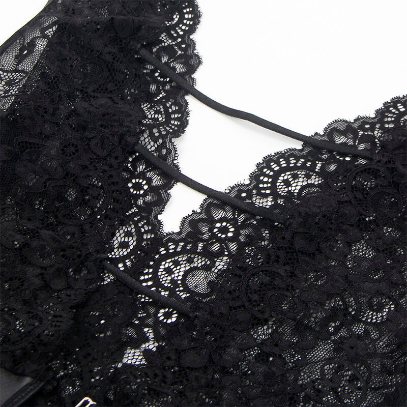 SUBBLIME - 954390 SEXY BODY WITH GARTER BELT BLACK L/XL - Amore24