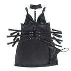 SUBBLIME - 954406 LEATHER BONDAGE DRESS BLACK S/M - Amore24