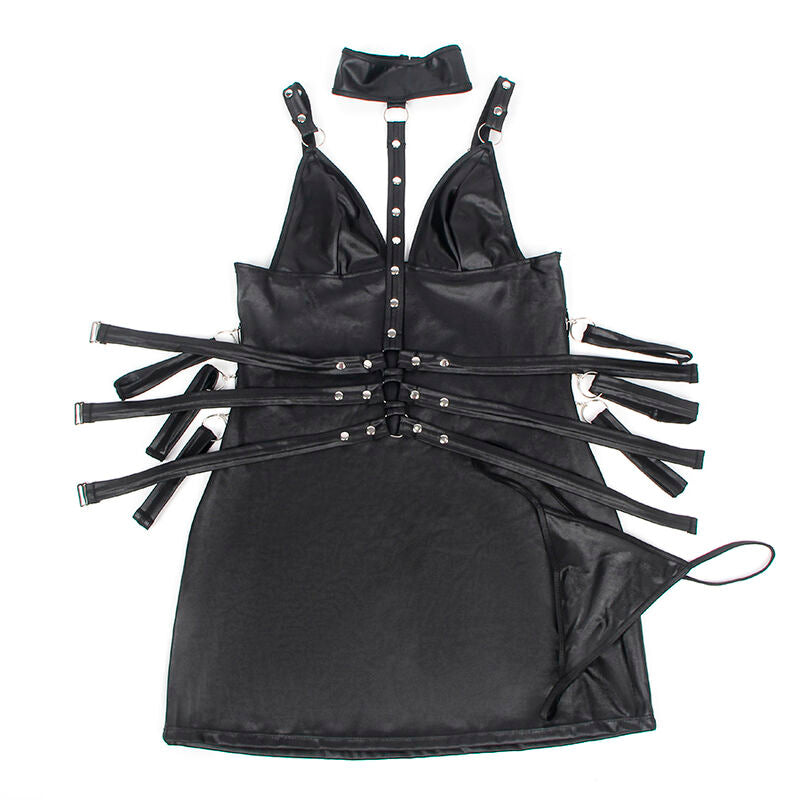 SUBBLIME - 954406 LEATHER BONDAGE DRESS BLACK S/M - Amore24