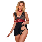 SUBBLIME - 954420 LACE BONDAGE DRESS BLACK S/M - Amore24