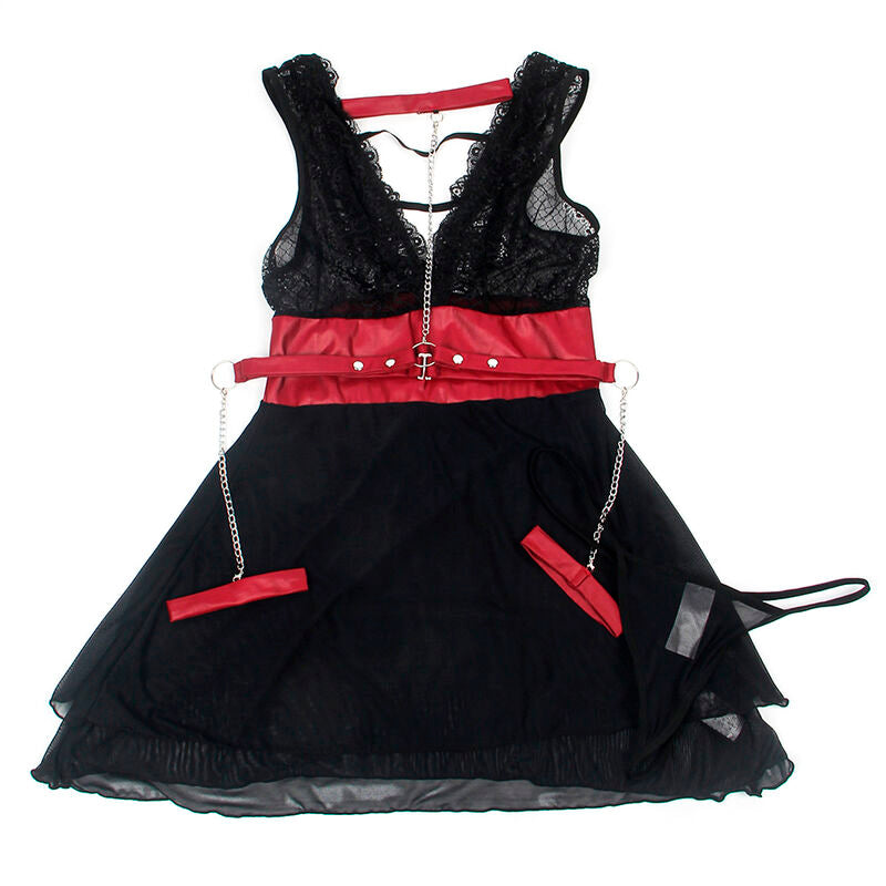 SUBBLIME - 954437 LACE BONDAGE DRESS BLACK L/XL - Amore24
