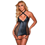 SUBBLIME - 954451 SEXY MESH DRESS LEATHER BLACK L/XL - Amore24