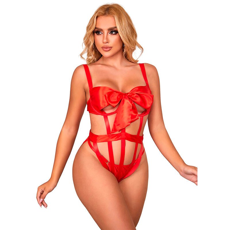 SUBBLIME - 954475 SEXY OPENWORK BODY WITH BOW RED L/XL - Amore24