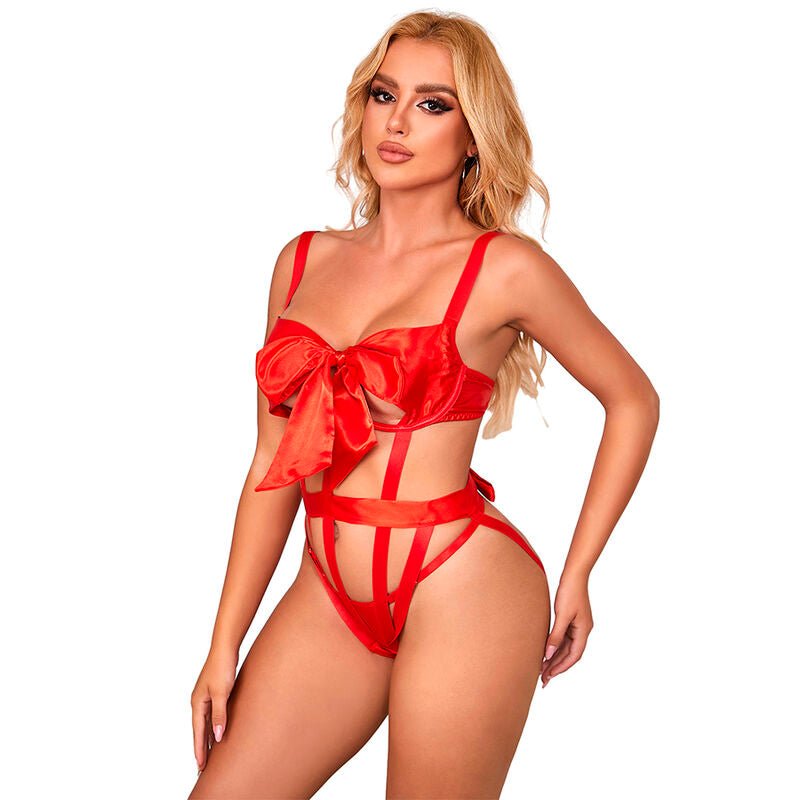SUBBLIME - 954475 SEXY OPENWORK BODY WITH BOW RED L/XL - Amore24