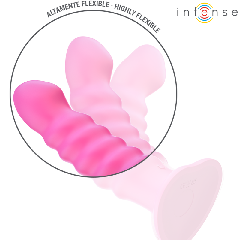 INTENSE - CINDY VIBRATOR SIZE L SPIRAL DESIGN 10 VIBRATIONS PINK REMOTE CONTROL - Amore24