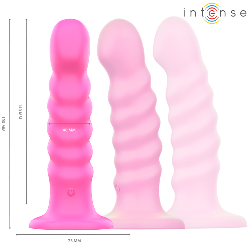INTENSE - CINDY VIBRATOR SIZE L SPIRAL DESIGN 10 VIBRATIONS PINK REMOTE CONTROL - Amore24