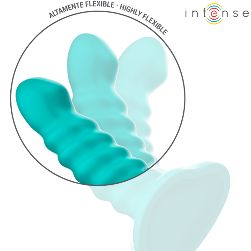 INTENSE - BUFFY VIBRATOR SIZE S SPIRAL DESIGN 10 VIBRATIONS BLUE REMOTE CONTROL - Amore24