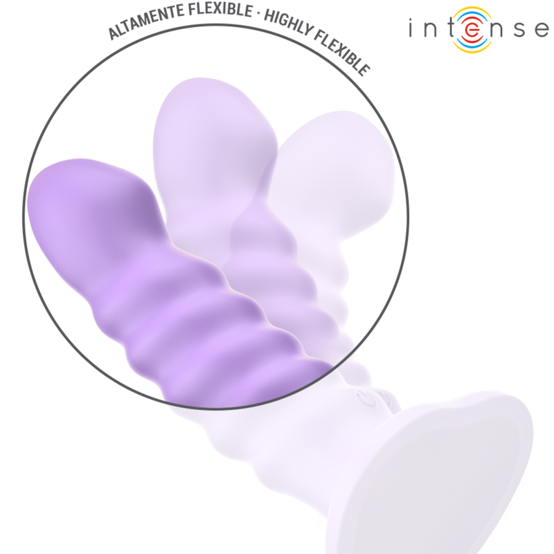 INTENSE - BRENDA VIBRATOR SIZE M SPIRAL DESIGN 10 VIBRATIONS PURPLE REMOTE CONTROL - Amore24