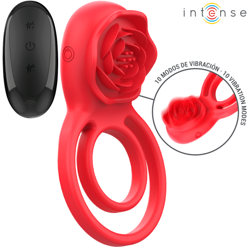 INTENSE - GAIL STIMULATOR ROSE 10 VIBRATIONS RED REMOTE CONTROL - Amore24