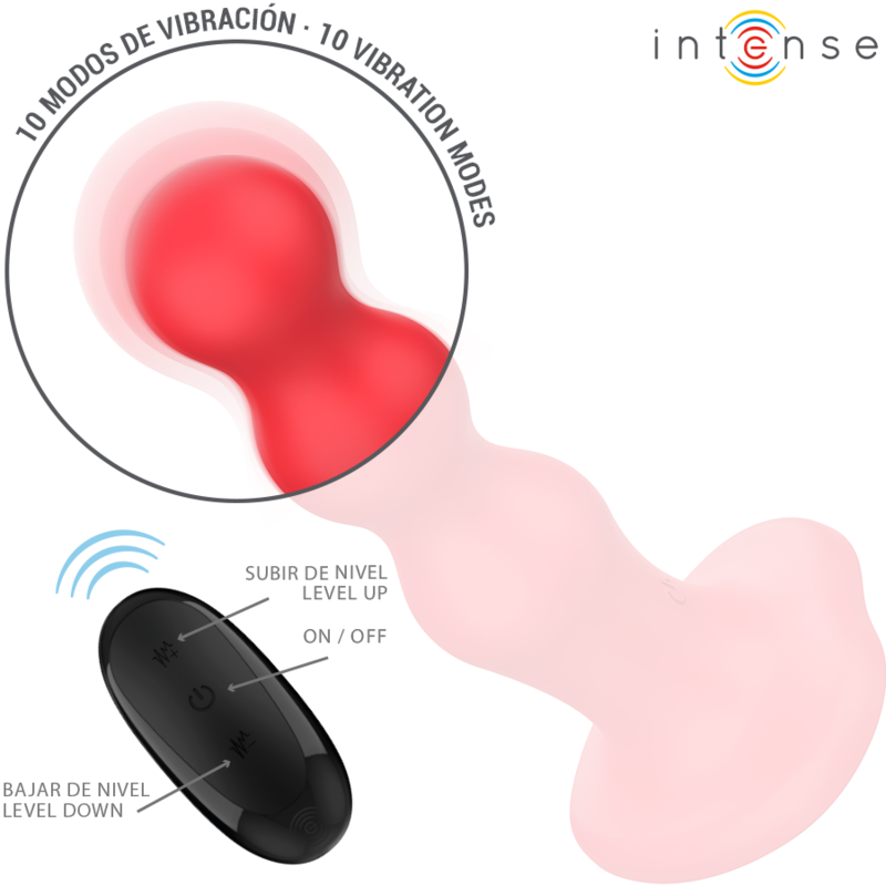 INTENSE - CODY VIBRATOR WITH SUCTION CUP RED REMOTE CONTROL - Amore24