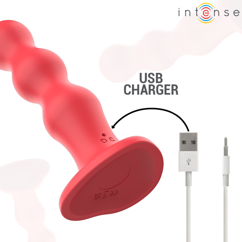 INTENSE - CODY VIBRATOR WITH SUCTION CUP RED REMOTE CONTROL - Amore24