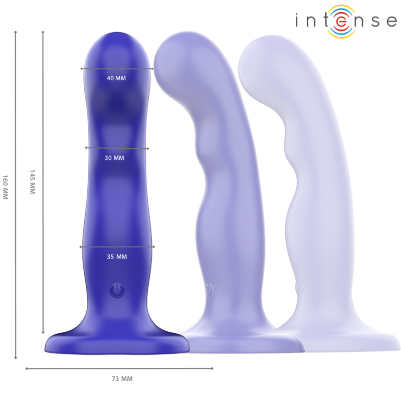 INTENSE - SHORTY VIBRATOR WITH SUCTION CUP BLUE REMOTE CONTROL - Amore24