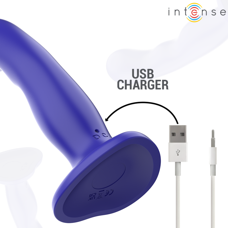 INTENSE - SHORTY VIBRATOR WITH SUCTION CUP BLUE REMOTE CONTROL - Amore24