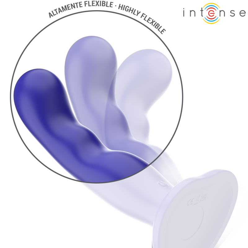 INTENSE - SHORTY VIBRATOR WITH SUCTION CUP BLUE REMOTE CONTROL - Amore24
