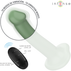INTENSE - BECCA VIBRATOR WITH SUCTION CUP 10 VIBRATIONS GREEN REMOTE CONTROL - Amore24