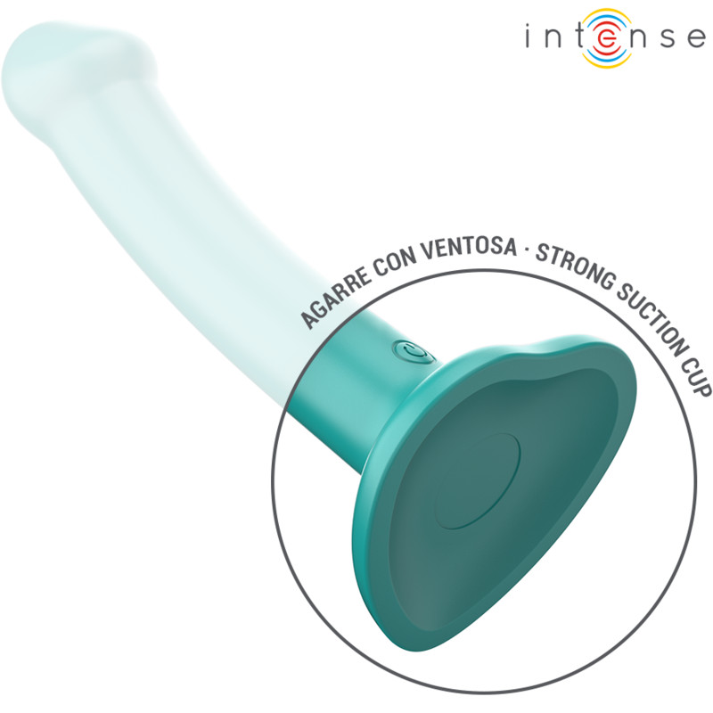 INTENSE - KATIE VIBRATOR WITH SUCTION CUP 10 VIBRATIONS BLUE REMOTE CONTROL - Amore24