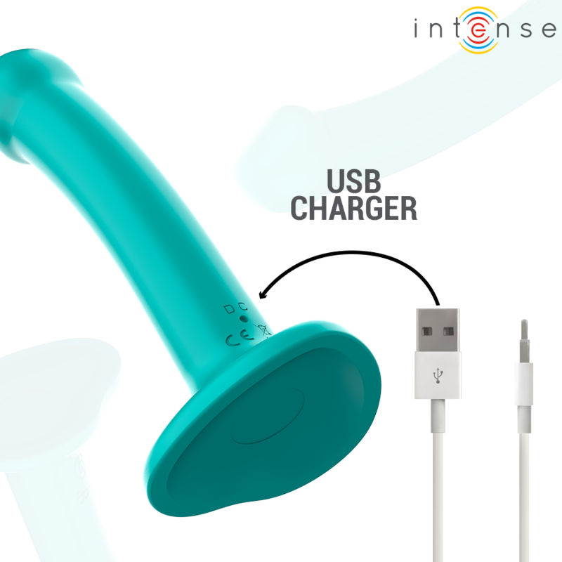 INTENSE - KATIE VIBRATOR WITH SUCTION CUP 10 VIBRATIONS BLUE REMOTE CONTROL - Amore24