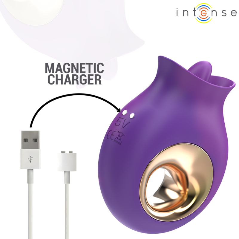 INTENSE - TULI CLITORIS STIMULATOR 9 VIBRATIONS & 9 OSCILLATIONS PURPLE - Amore24